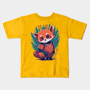 Red Panda Kawaii, cute bear Kids T-Shirt